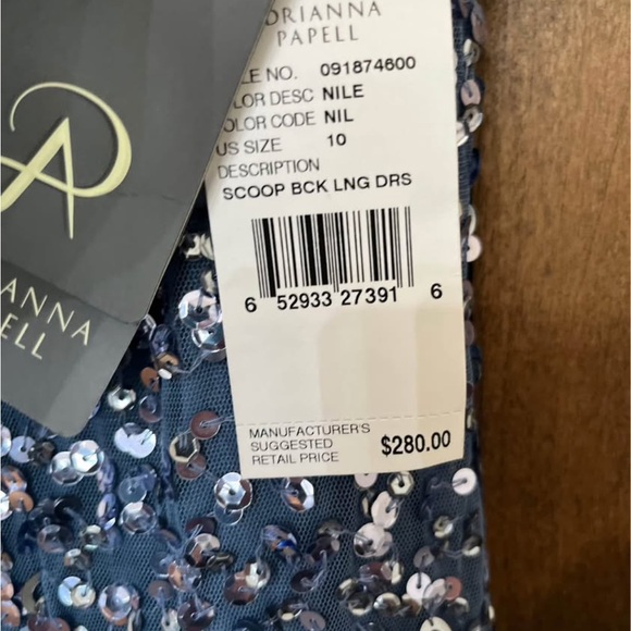 Adrianna Papell Sparkling Blue Maxi Dress - Picture 3 of 3